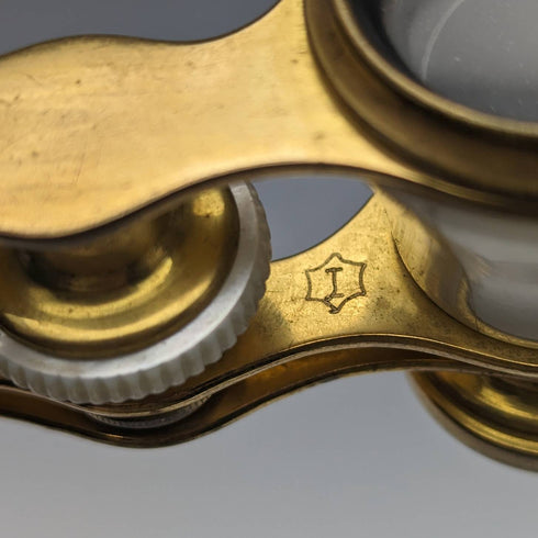 法國復古白色珍珠母貝裝飾手柄歌劇眼鏡 IRIS PARIS